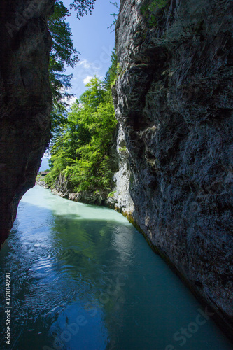 valley of the river aare (aareschlucht) on a sunny day