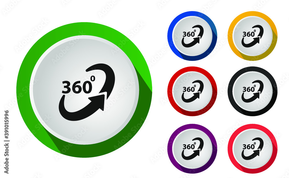 The Angle 360 degres icon.With 7 color options. The Angle 360 degres icon.With 7 color options.