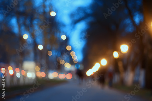 evening lights blurred background bokeh autumn, abstract city background, autumn