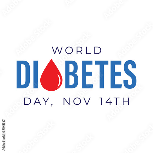 World diabetes day awareness design with blue color and red blood for poster, website, or any design.