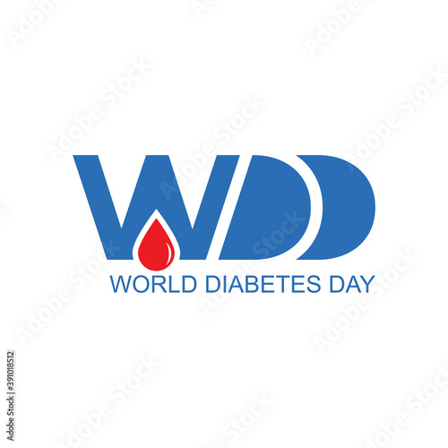 World diabetes day awareness design with blue color for poster, website, or any design.
