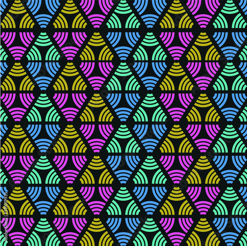 Triangle abstract seamless pattern for your design. dark background for textile carpet towel