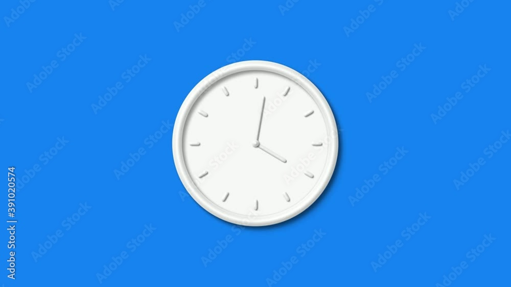Beautiful white color counting down 3d wall clock isolated on aqua background, 3d wall clock Beautiful white color counting down 3d wall clock isolated on aqua background, 3d wall clock