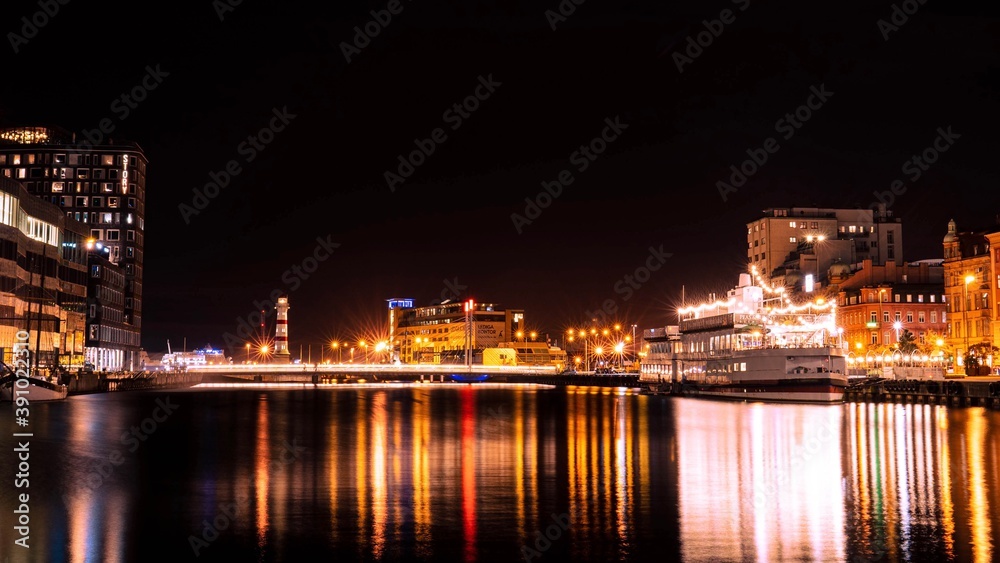 night view of the city Malmo
