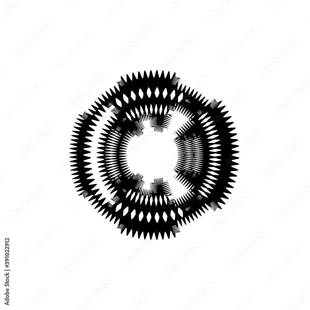 Circular symbol or sign, design element for logo, emblem, icon on white background.