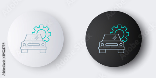 Line Car service icon isolated on grey background. Auto mechanic service. Repair service auto mechanic. Maintenance sign. Colorful outline concept. Vector.