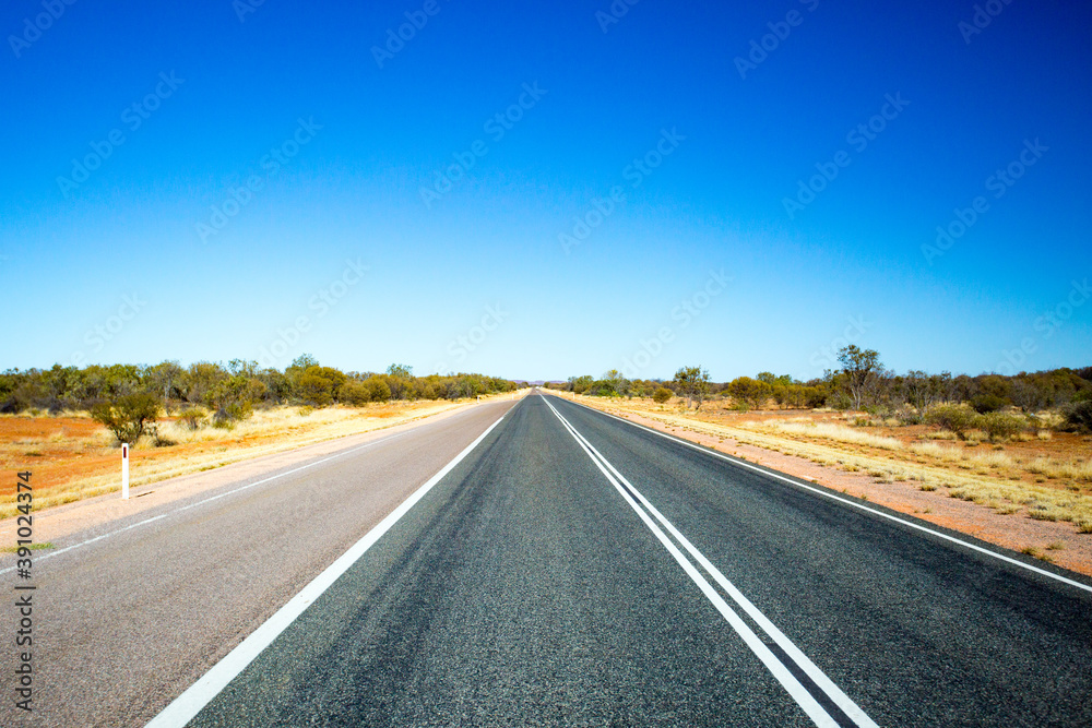 Stuart Highway in Outback Australia
