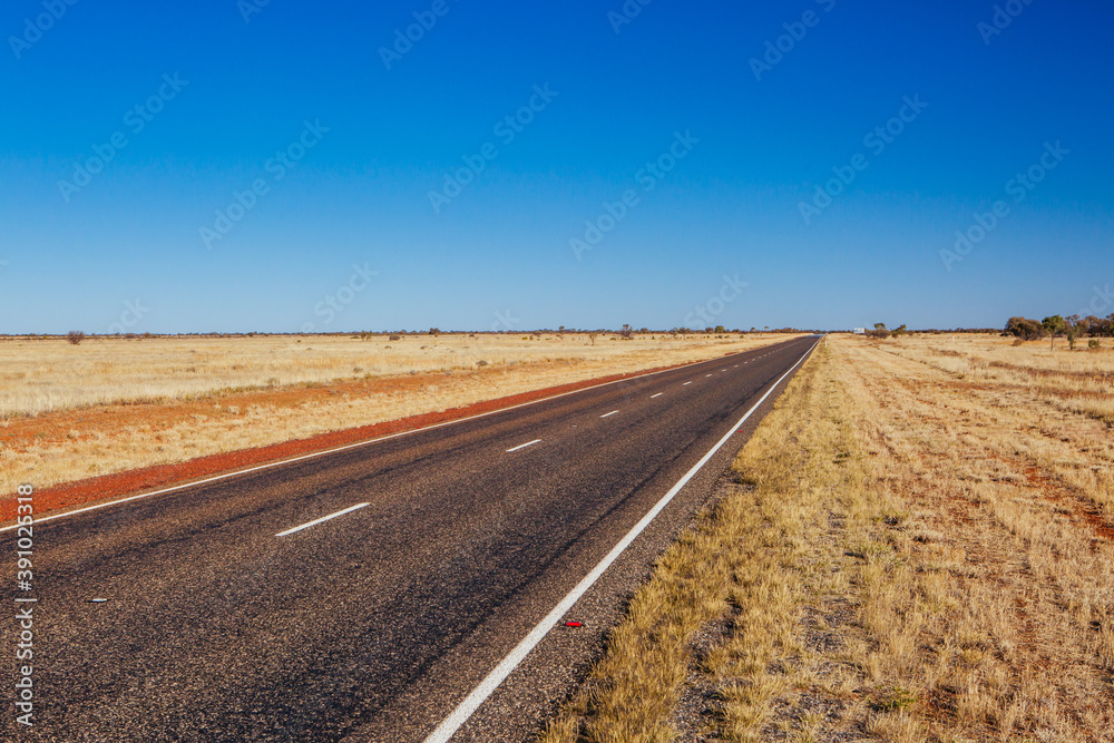 Stuart Highway in Outback Australia