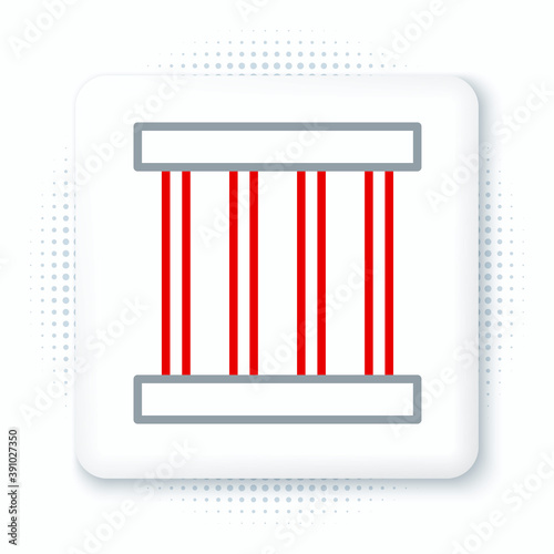 Line Prison window icon isolated on white background. Colorful outline concept. Vector.