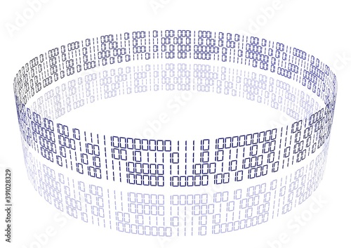 Kreis aus Nullen und Einsen, digitale Daten