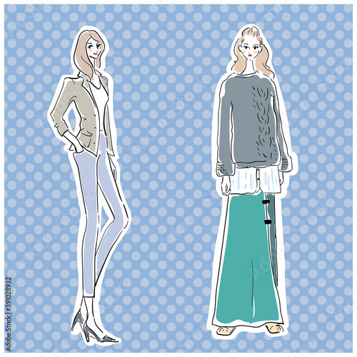 秋ファッション　オシャレな女性