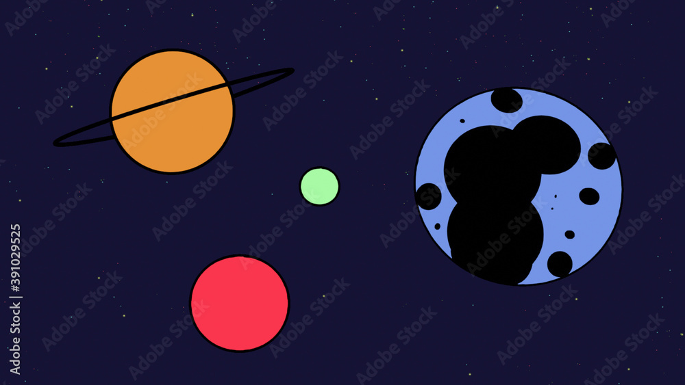 Fototapeta premium cartoon planets