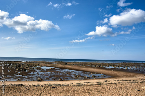 sandy beach on the Onega coast of the white sea 