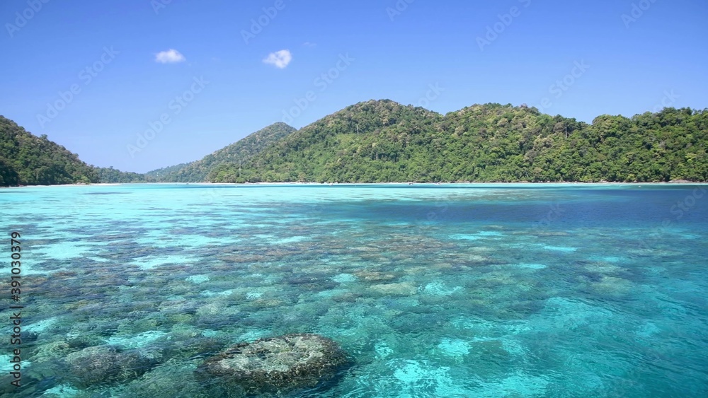 Beautiful panoramic view of Surin Islands landscape, Thailand