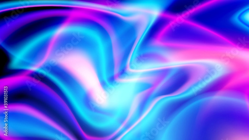 Abstract modern liquid background. Soft light spectral colors. Spectacular texture with chaotic waves. Plasma glow effect. Trendy minimalistic image for postcards, posters, banners and brochures.