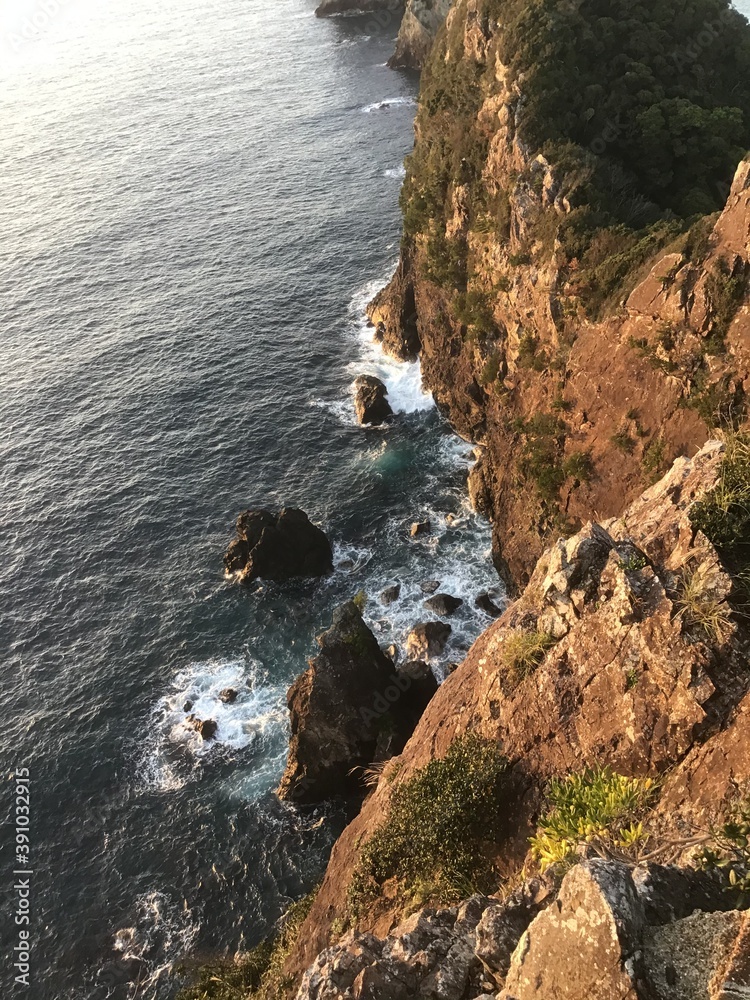 Obraz premium Early morning Noroshiyama Peninsula in Nachikatsuura