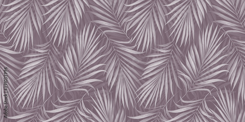 Tropical exotic seamless pattern with palm. Hand-drawn vintage illustration, background and texture. Good for production wallpapers, cloth, fabric printing, goods.
