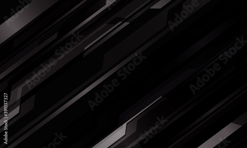 Abstract dark grey metallic cyber pattern on black design modern technology futuristic background vector illustration.