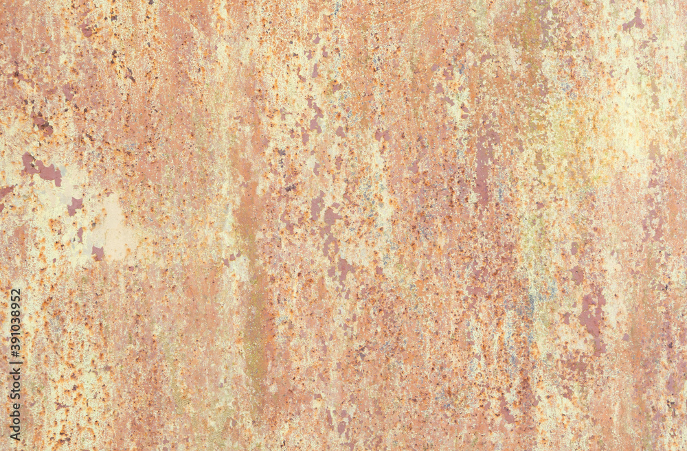 rusty painted metal background .
