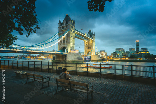 Tower Bridge in London  UK  at sunset