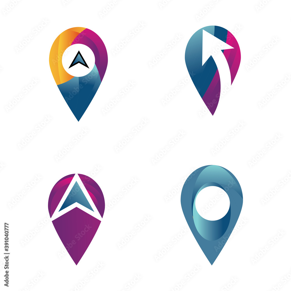 pin location logo icon vector template.