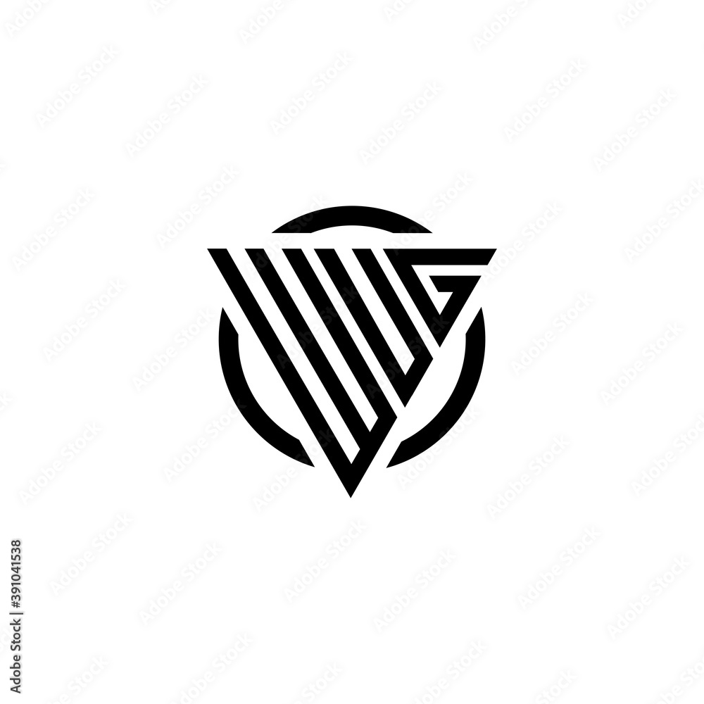 Initial letter WUG triangle monogram simple modern clean vector logo Initial letter WUG triangle monogram simple modern clean vector logo