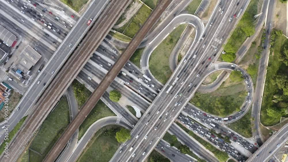Radial Leste Avenue, top view, Tatuapé neighborhood, east side of the city of Sao Paulo, Brazil Radial Leste Avenue, top view, Tatuapé neighborhood, east side of the city of Sao Paulo, Brazil