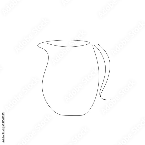 Jug of milk on white background. Vector illustration