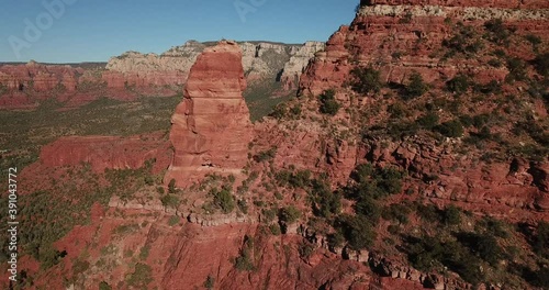 Sedona Arizona Red Rocks From Above Aerial Drone, Autumn