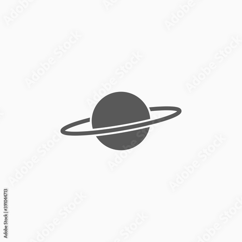Saturn icon, planet vector illustration