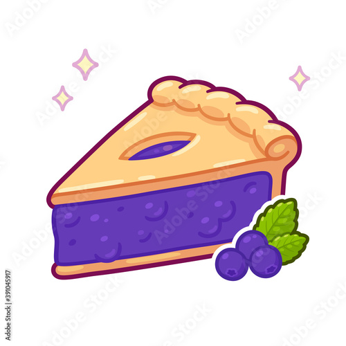 Cartoon blueberry pie slice