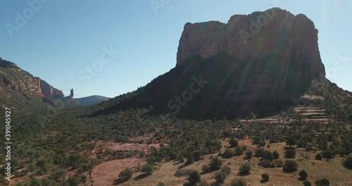 Sedona Arizona Red Rocks From Above Aerial Drone, Autumn