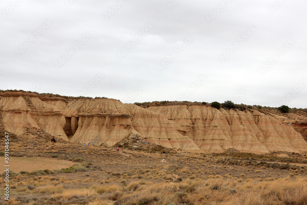 Desert landscape in a cloudy day in Bardenas Reales of Navarra, Spain. Desert landscape in a cloudy day in Bardenas Reales of Navarra, Spain.