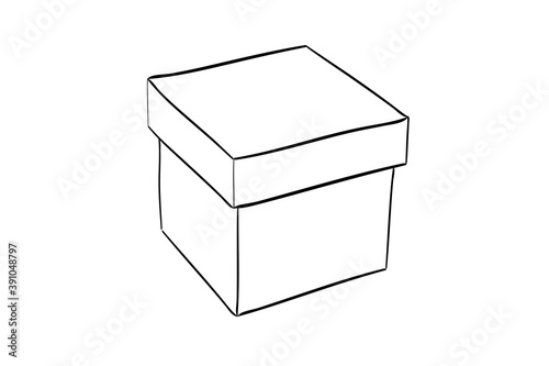 Closed Box Design Simple Background, Vector Illustration