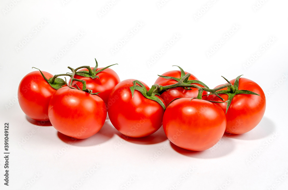 Cherry Tomatos isolated on white background top view