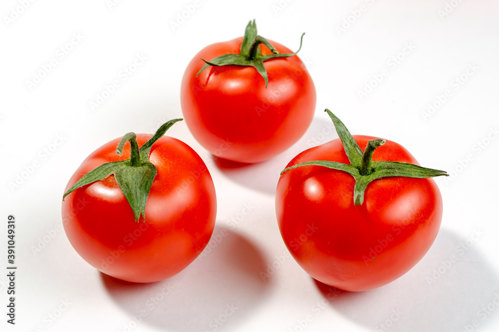 Cherry Tomatos isolated on white background top view Cherry Tomatos isolated on white background top view