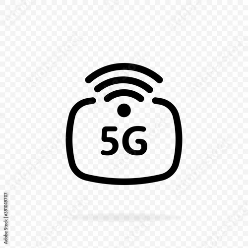 5g icon. 5G network wireless systems and internet. Communication network. 5rd generation network logotype or telecommunication standard concept. Vector on transparent background.