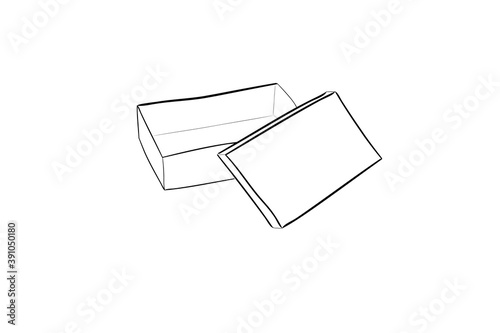 Shoes Box Open With  Rectangle Paper Container