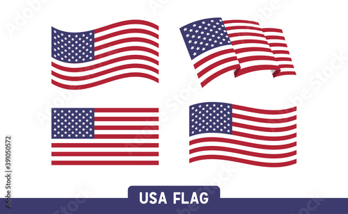 Flag of the United States of America. USA national symbol vector.