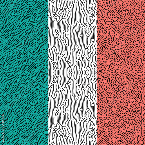 Reaction diffusion or turing pattern vector design caused by reaction–diffusion system similar to maze or coral pattern. organic and biological chemical reaction pattern for Background and texture  photo