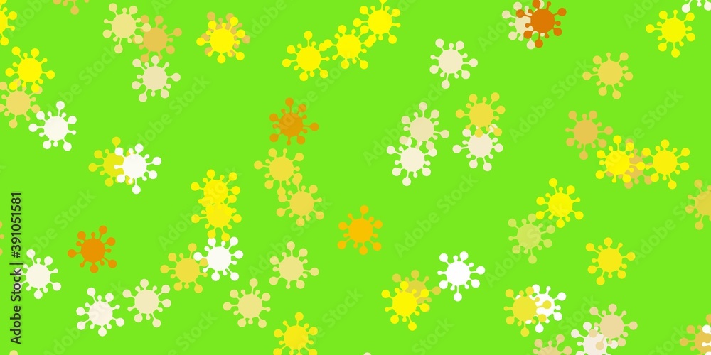 custom made wallpaper toronto digitalLight green, yellow vector backdrop with virus symbols.