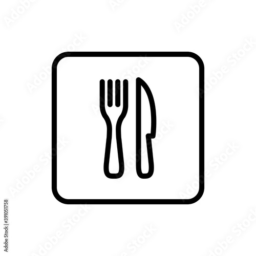 Fork   Knife Restaurant Icon. Linear vector.