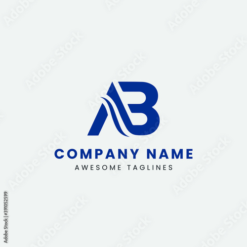 A, AB, B, BA letter logo vector icon design