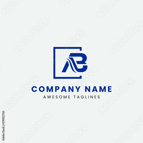 A, AB, B, BA letter logo vector icon design