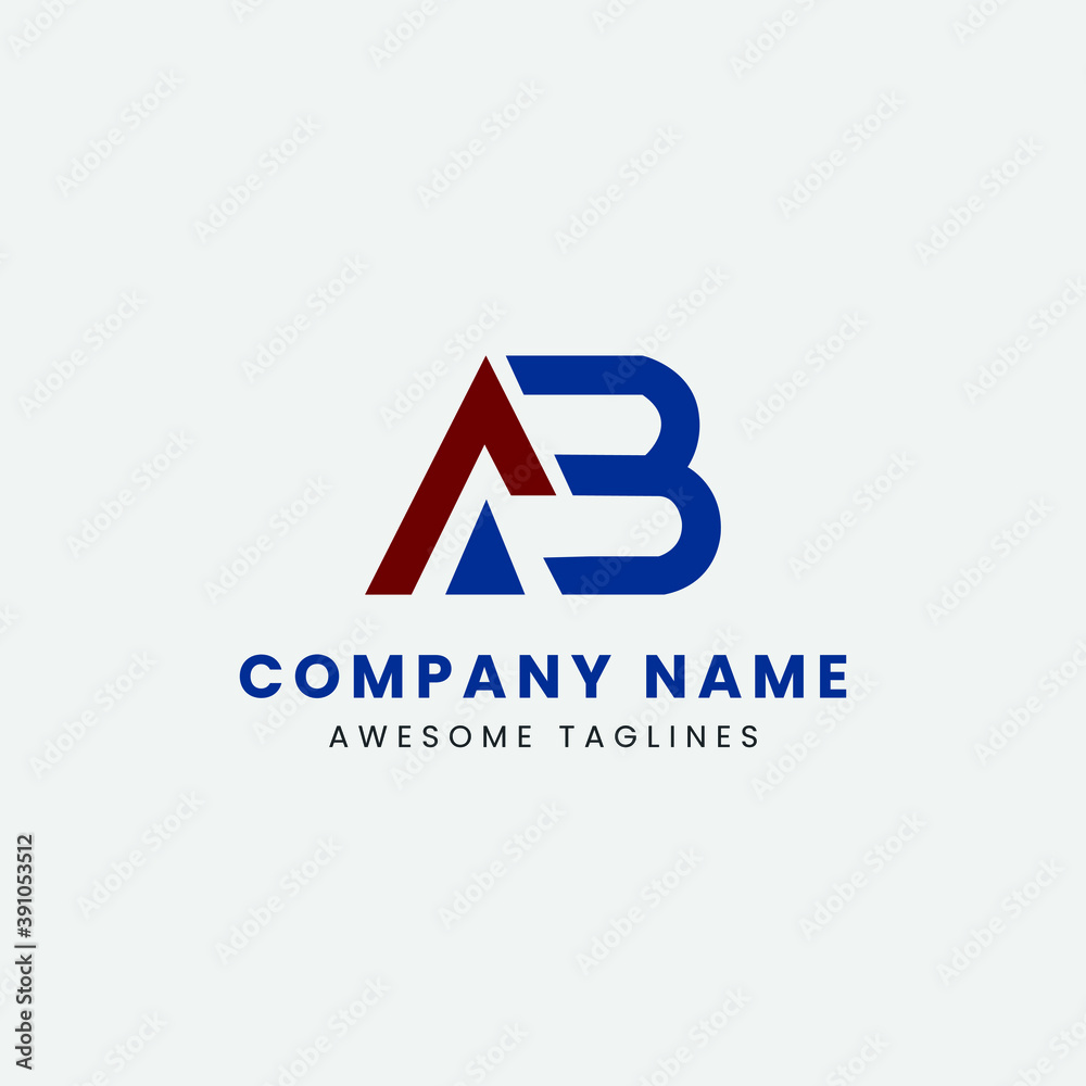 Fototapeta premium A, AB, B, BA letter logo vector icon design