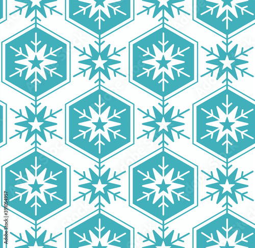 Snowflake blue seamless pattern for card, fabric, textile, cloth. Vector illustration.