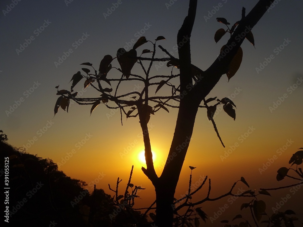 sunset in mountains