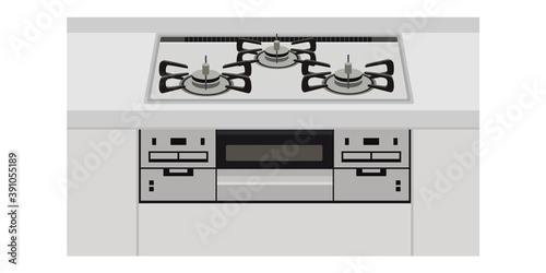 イラスト素材　ガスコンロ　家電　電化製品　ベクター