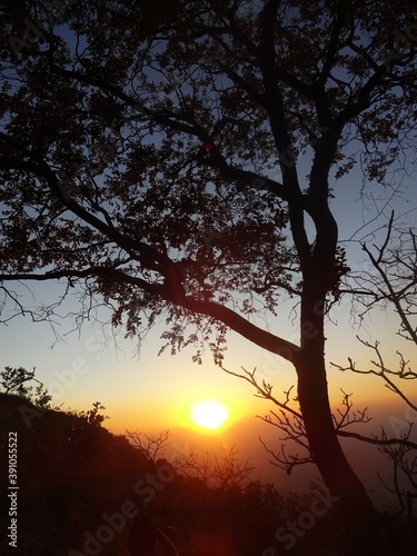 sunset in mountains