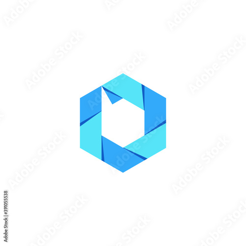 initial modern b hexagonal concept logo vector graphic